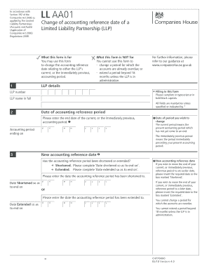 Change of Accounting Reference Date for LLP