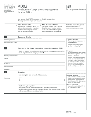 Notification of Single Alternative Inspection Location (SAIL)