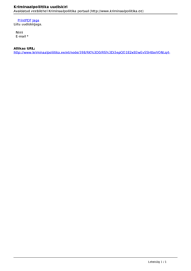 Criminal Policy Newsletter