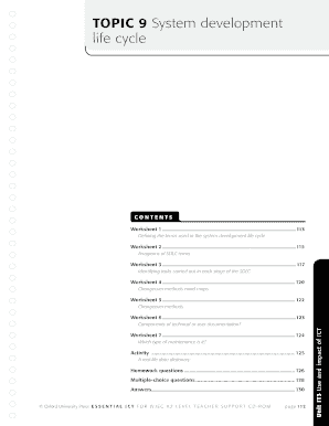 System Development Life Cycle Worksheets