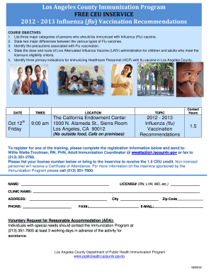 Los Angeles County Influenza Vaccination Recommendations