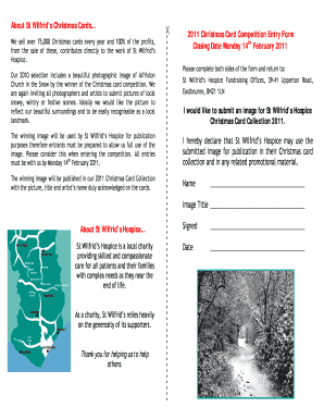St Wilfrid’s Christmas Card Competition Entry Form