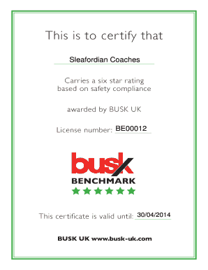 BUSK Certificate.pdf - Sleafordian Coaches - images sleafordian co