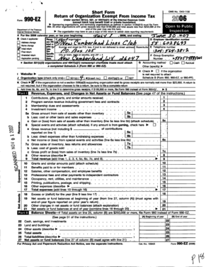 Form 990-EZ Return of Organization Exempt From Income Tax