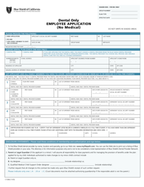 Employee Dental Application Form