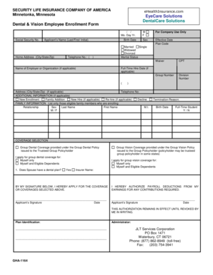 Dental & Vision Employee Enrollment Form