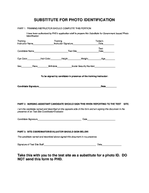 Substitute for Photo Identification Form