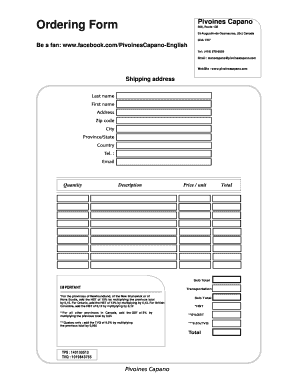 Formulaire de commande Pivoines Capano