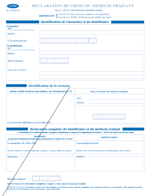 Déclaration de choix du Médecin Traitant