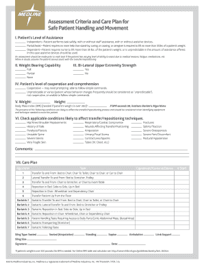 Safe Patient Handling and Movement Instructions