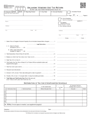 Oklahoma Vendors Use Tax Return