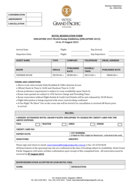 Hotel Grand Pacific Singapore Reservation Form