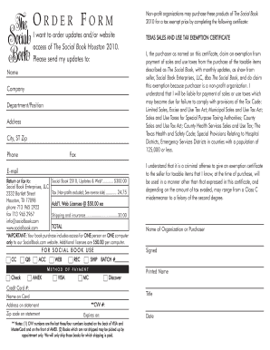 Texas Sales and Use Tax Exemption Certificate