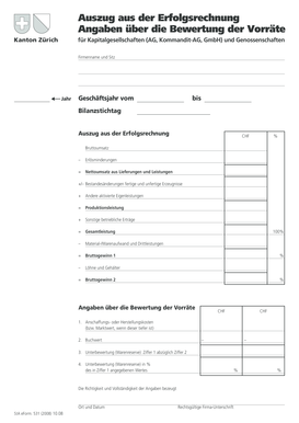 Auszug aus der Erfolgsrechnung