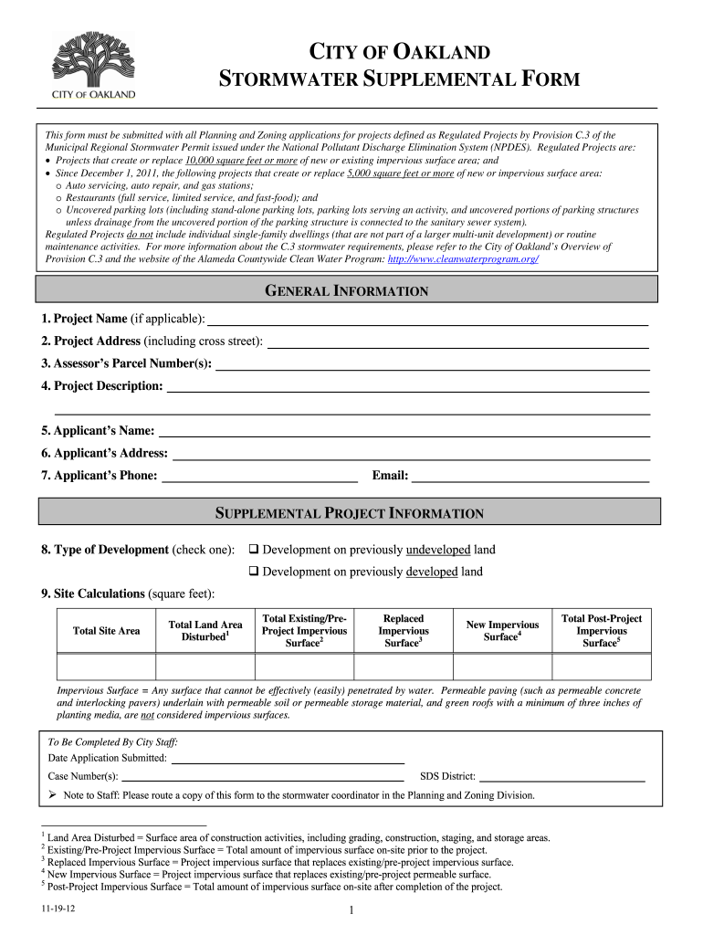 oakland supplemental form Preview on Page 1