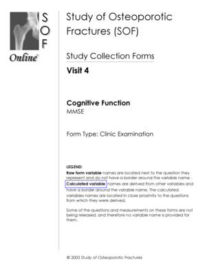 Study of Osteoporotic Fractures Cognitive Function Form