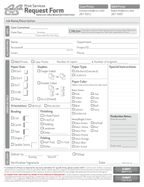 Print Services Request Form