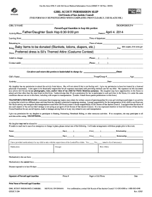 Girl Scout Permission Slip