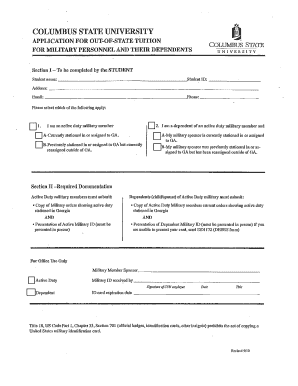 Columbus State University Immunization Form
