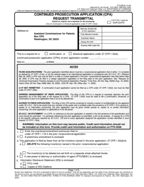 Continued Prosecution Application (CPA) Form