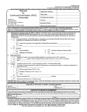 Request for Continued Examination (RCE) Form