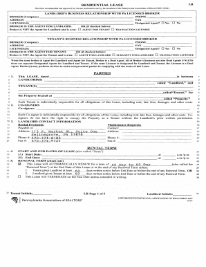 Pennsylvania Residential Lease Agreement