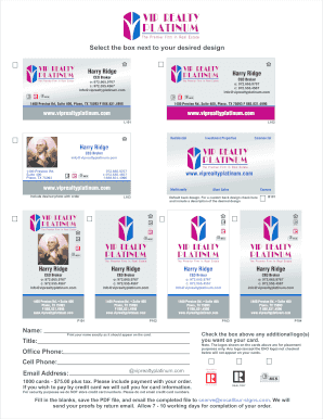 Business Card Order Form