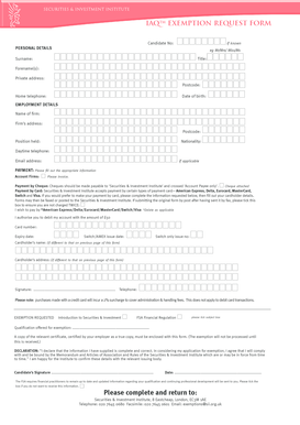 IAQTM Exemption Request Form