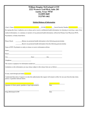 Medical Release of Information Form