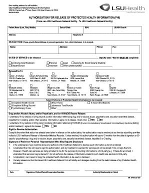 LSU Healthcare Network Release of Information