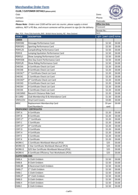 Merchandise Order Form