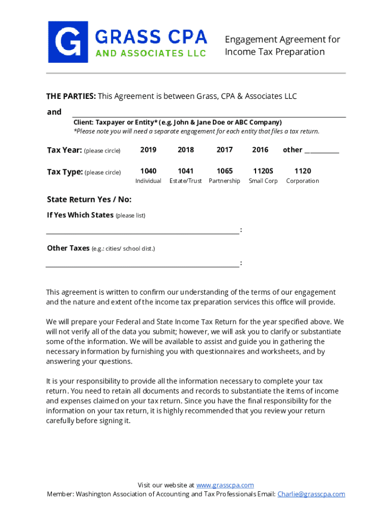 tax preparer independent contractor agreement Preview on Page 1