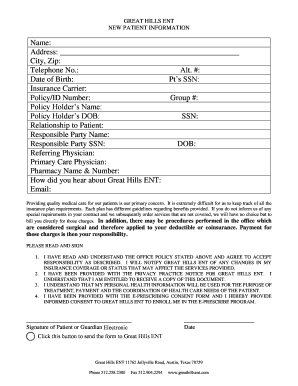 New Patient Information Form