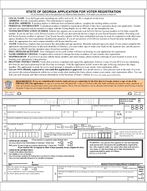 Georgia Voter Registration Application