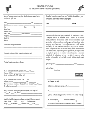 Volunteer Application Form