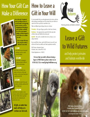 Legacy Gift Form for Wild Futures