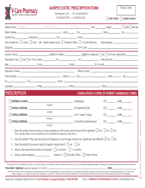 Antipsychotic Prescription Form
