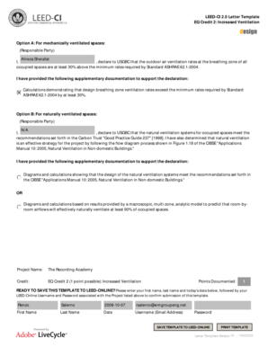 LEED-CI 2.0 Increased Ventilation Letter Template