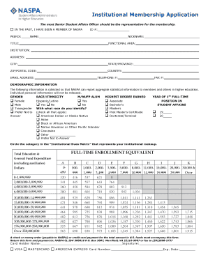 NASPA Institutional Membership Application
