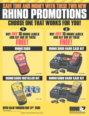 RHINO Label Printer Order Form
