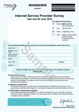 New Zealand Internet Service Provider Survey