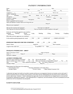 Patient Information Form