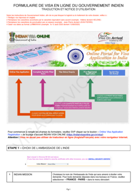 Formulaire de Visa en Ligne du Gouvernement Indien