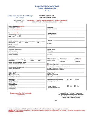 FORMULAIRE DE VISA