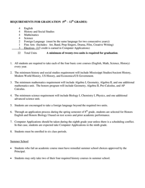 Mississippi High School Graduation Requirements