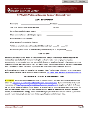 OUHSC Videoconference Support Request Form