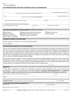 Authorization for Release of Medical Information