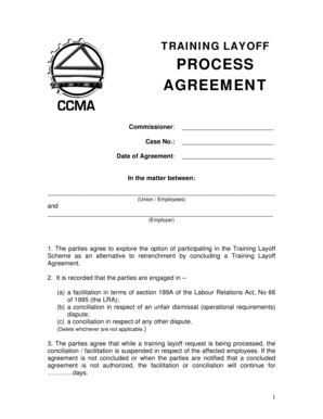 Training Layoff Process Agreement
