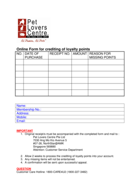 Loyalty Points Credit Form