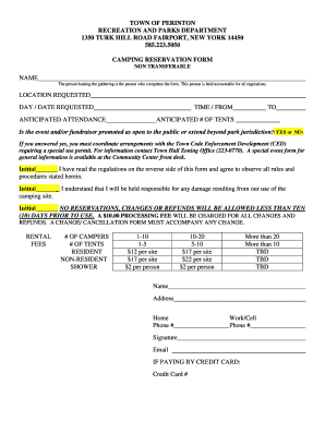 Camping Reservation Form